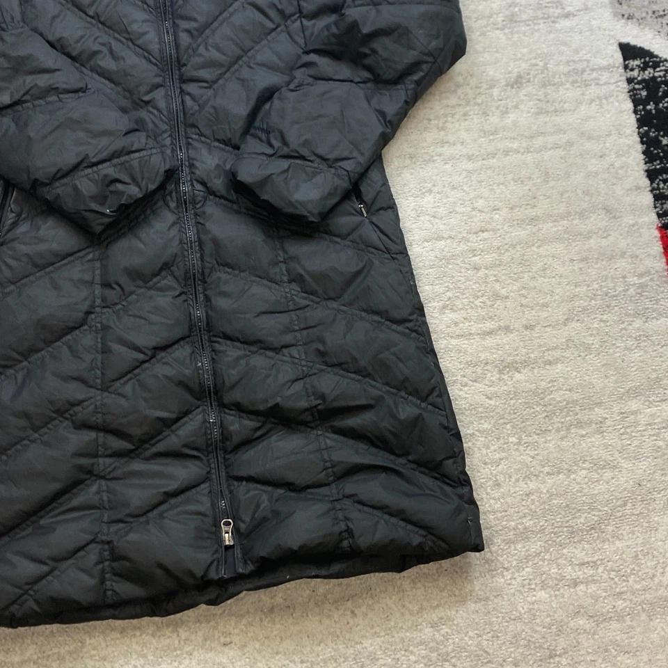 Patagonia вниз с ним парка Куртка Пальто маленький черный выстеганная подготовка с капюшоном женщин - Изображение 2 из 4