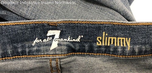 Men's 7 For All Mankind Blue Slimmy Jeans Size 36 - Picture 5 of 6