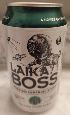CRAFT Beer Can Laika Boss Russian Imperial Stout 4 Noses Brewing Colorado 2022
