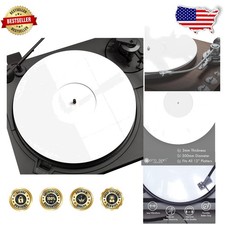 Professional White Acrylic Turntable Mat: 12" Vinyl, Anti-Static, Clear Audio