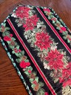Handcrafted -Quilted Table Runner NEW 2026-Christmas-Poinsettias, Pinecones/Gold — photo 7