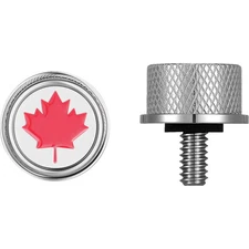 FIGURATI DESIGNS RED MAPLE LEAF SEAT SCREW SILVER FD03-SEAT_SCREW-SS