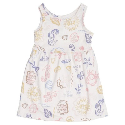 H&M, Kleid, Größe: 92, Mehrfarbig/Weiß, Baumwolle, Sonstiges, Mädchen #5wD