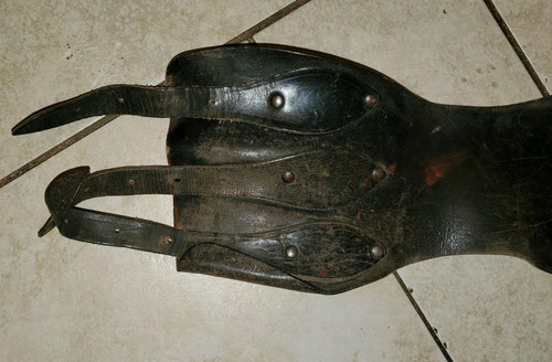 Vintage 1940s Harley Davidson champagne bikers Winged star leather kidney belt - Picture 3 of 10