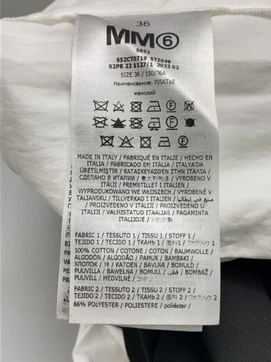 MAISON MARGIELA MM6 Vestito camicia 36 Poliestere WHT S52CT0718
