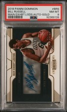2018 Panini Dominion Bill Russell Auto #4/10 Gold PSA 8 Main Exhibit Legends