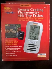 Maverick Redi Check Remote Thermometer 2 Probes Programmable ET-7 NEW