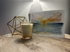 Beach Sunset Painting Watercolor