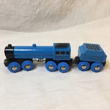 BRIO 33647 Blue Train Engine Tender - Works with Thomas Wooden Railway Vintage
