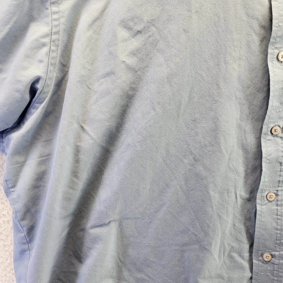 Vintage 90s Lightweight Button Up Ketch Shirt Men 3XL 19 Blue Short Sleeve Retro - Image 4 of 4
