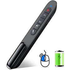 Wireless Presenter Remote Rechargeable Air Mouse PPT Clicker for PC Mac
