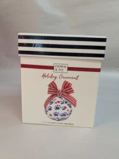Crown & Ivy 4" Glass PAW PRINT Holiday Ornament New in Open Box
