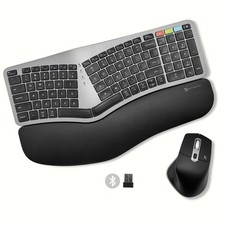 X9 Ergonomic Keyboard and Mouse Wireless Combo 2.4G Bluetooth - Type Comforta...