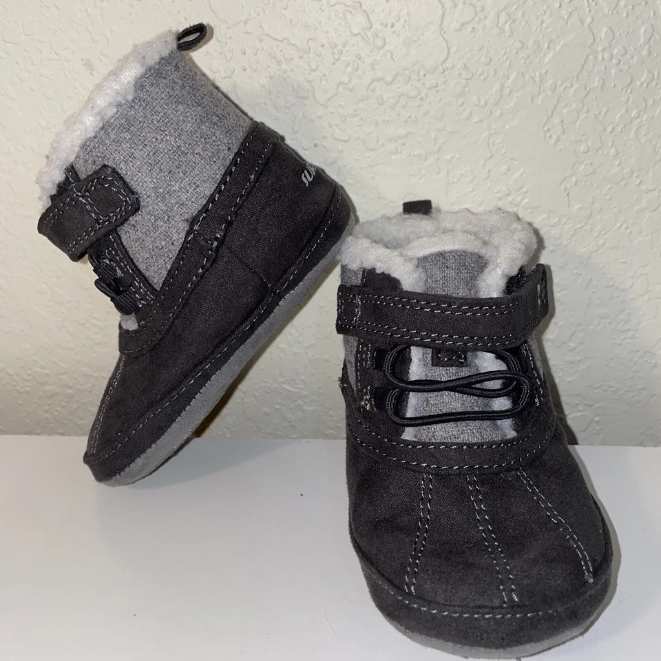 Stride Rite Surprize Dean Bota Gris Niños Pequeña 6-12 Meses Bebé Botín Sin Cordones Foto 2 de 4