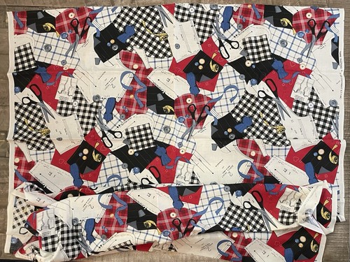 Sewing Room Seamstress Fabric Traditions Vintage 1993, 44” X 72”, 2 Yards - Picture 2 of 6