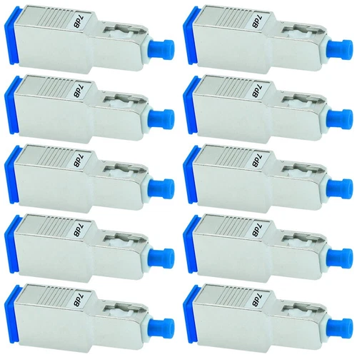 10x 7dB SC UPC Connector Fiber Optic Optical Single Mode Attenuator Metal Blue