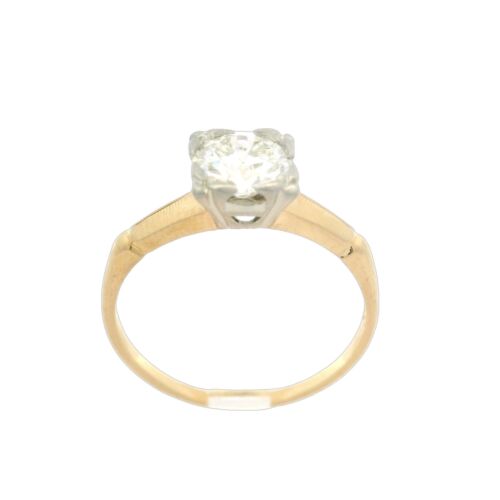 Vintage Solid Gold GIA 1.04ct Old Cut Diamond Solitaire Milgrain Engagement Ring - Picture 6 of 11