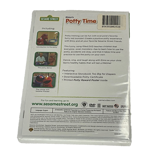 Sesame Street - Elmos Potty Time (DVD, 2013) Bonus Potty Reward Poster Free Ship - Imagen 2 de 2