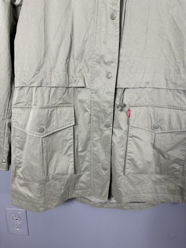 NWT LEVI'S Womens M Hooded Anorak Raincoat Jacket in Sea Green Lightweight - Picture 4 of 8