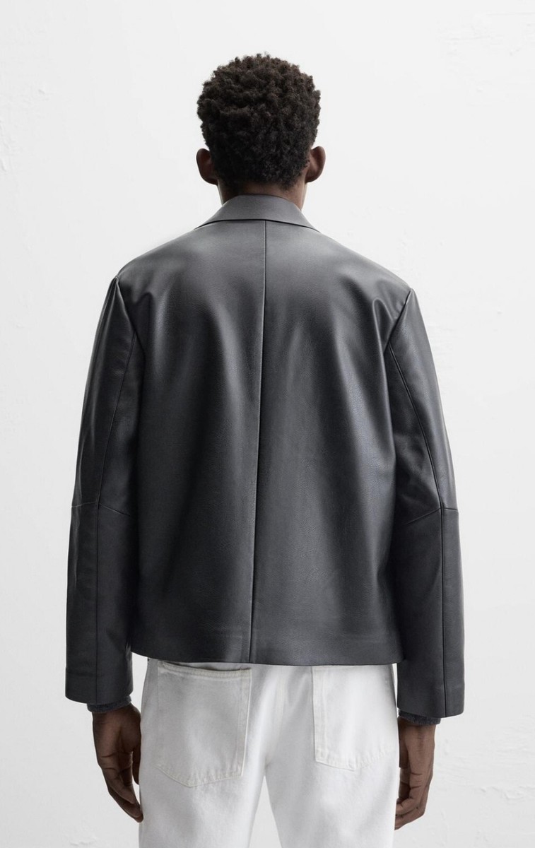 FAUX LEATHER OVER ジャケット　今期美品 MaMiDay Faux Leather Jacket for Women Lapel Oversized