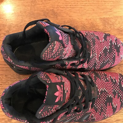 ADIDAS TORSION ZX FLUX SHOES 4.5 Y—Wm 6 RED/PINK/BLACK ADIDAS TORSION ZX FLUX SHOES 4.5 Y—Wm 6 RED/PINK/BLACK