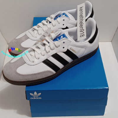NEW ADIDAS ORIGINALS SAMBA OG SHOES B75806 WHITE BLACK MENS SIZE 7