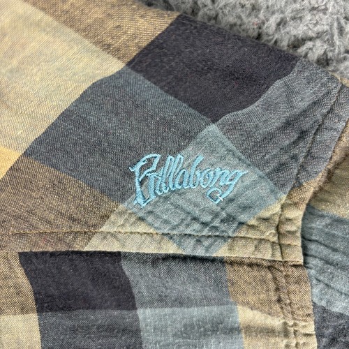Billabong Shirt Mens Small Check Flannel Reversible Pearl Snap Western Pockets - Picture 10 of 15