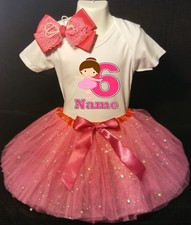 Ballerina party-With NAME-6th Birthday Dress shirt 2pc fuchsia Tutu outfit Dance