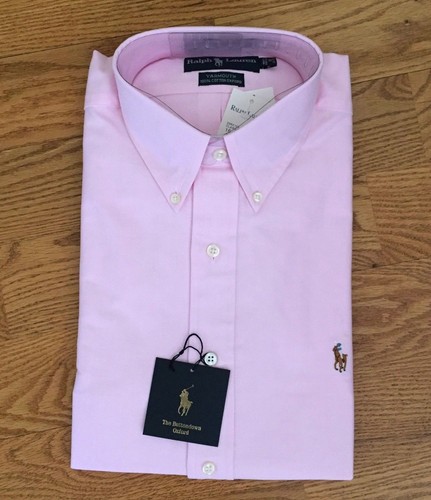 Ralph Lauren Da Uomo Nuovo con etichette Yarmouth Oxford Camicia Abito Rosa  Multi-colore Pony Logo | eBay