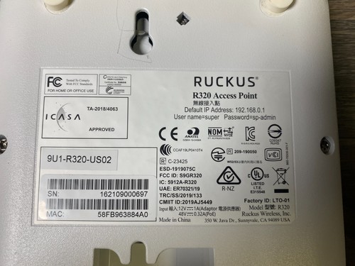 Ruckus R320 Indoor Wireless Access Point 9U1-R320-US02 - Bild 5 von 6