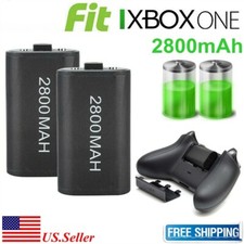 2x 2800mAh Rechargeable Battery With Charging Cbale For XBOX ONE Controller New