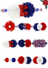 ASSORTED Pack Of 3 Fourth of July Headbands Elastic 4th of July Hair Accessory