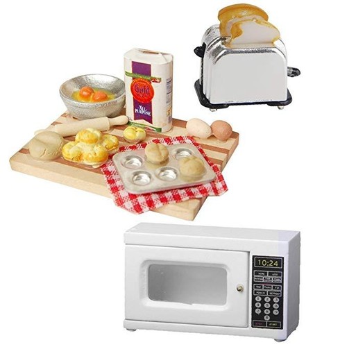 Doll House Miniature Toaster Bread Machine Kitchen Cookware Accessory Decor 1/12 - Imagen 5 de 12
