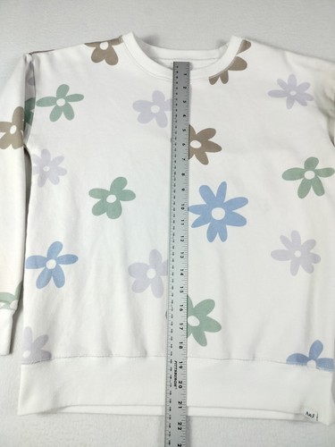 Abercrombie Kids Sweater Girls 13/14 White Daisy Floral Pattern Cabincore Casual - Picture 8 of 11