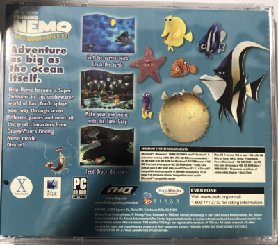 Disney Pixar Finding Nemo Underwater World Of Fun CD (2003 THQ