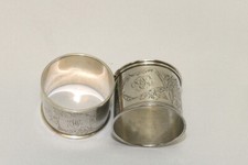 2x Serviettenring rund Monogramm 800er Silber &Oslash; 5,5 cm