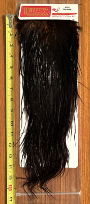 Whiting Midge Grizzly Coachman Brown Rooster Saddle, Pro Grade, Fly Tying