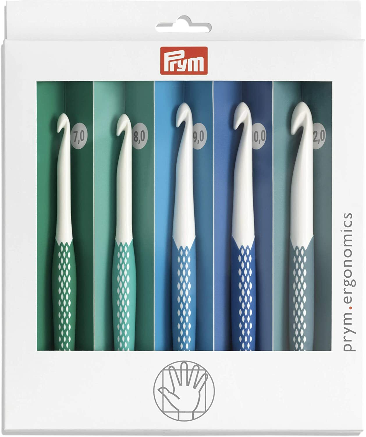 Prym Ergonomic Crochet Hook Set (7mm to 12mm) Efficiency & Comfort - Prym 218441
