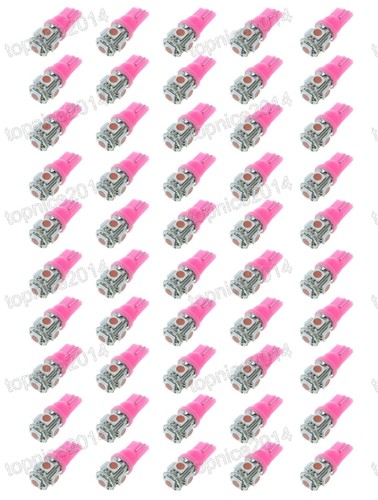 50 x Pink T10 5050 5-SMD 194 168 W5W 360° Wedge LED Light bulbs Car Tail light - Foto 2 di 3