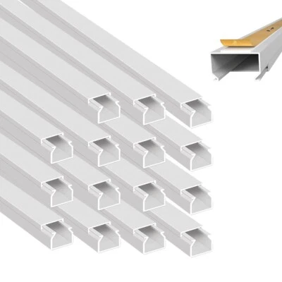 16m Kabelkanal selbstklebend schraubbar 15 x 10 mm Installationskanal PVC weiss - Bild 1 von 4