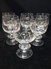 (6) Lalique France Crystal 'BLOIS' Pattern 5.25" BORDEAUX GOBLETS - Rare, Disc.