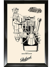 Packard Six Engine Front Section View Blueprint Framed Art Photo Packard Six Engine Front Section View Blueprint Framed Art Photo