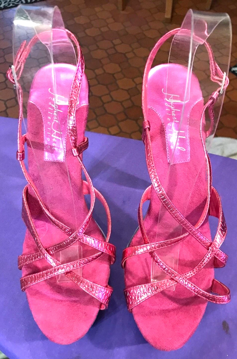 Hot pink online strappy heels