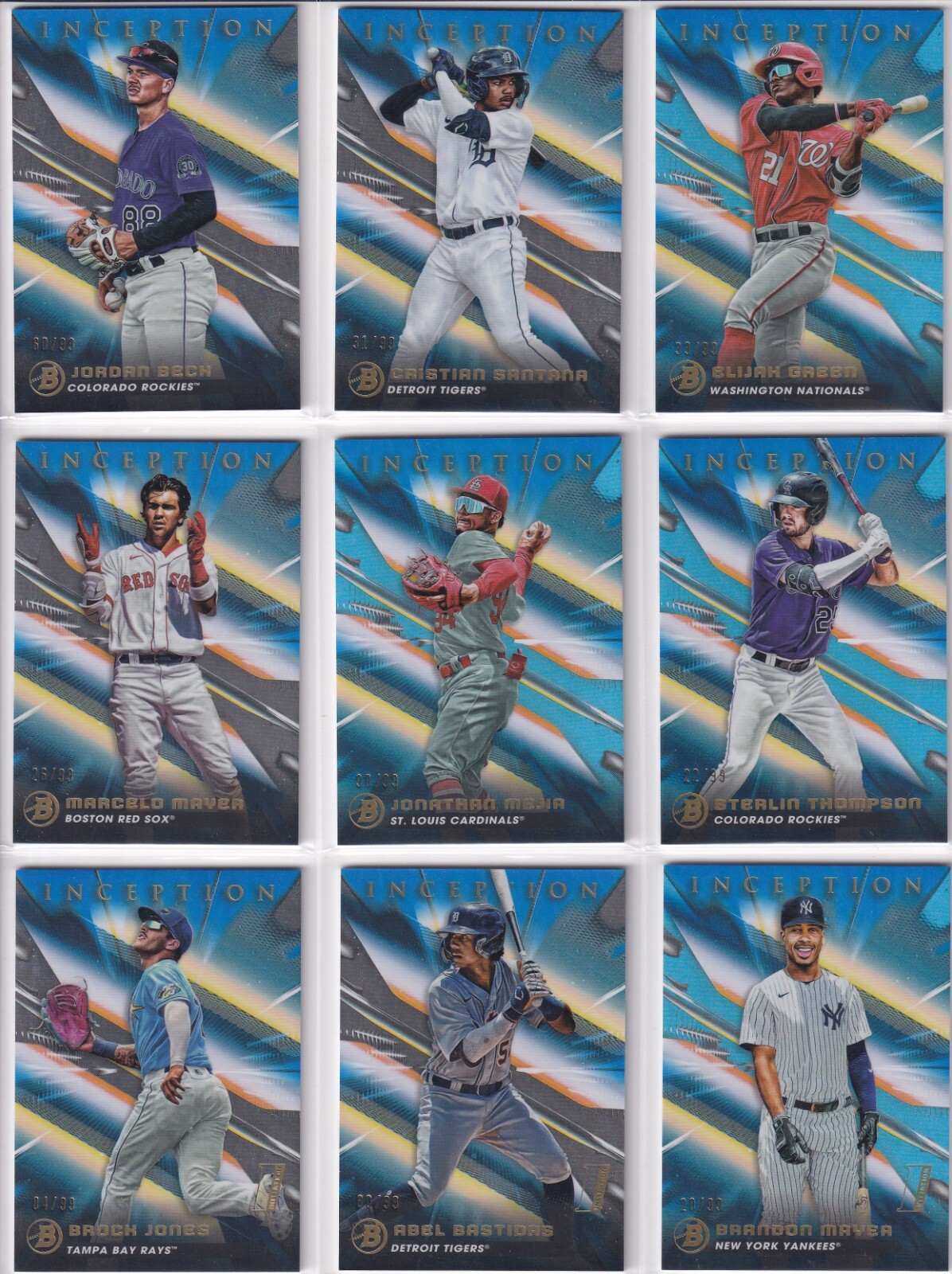 2023 Bowman Inception Blue Foil /99 (x9) Elijah Green Marcelo Mayer