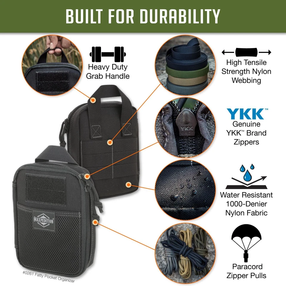 Funda organizadora compacta negra mediana con compatibilidad Molle Foto 3 de 4