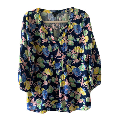 Talbots Shirt Womens Large Multicolor Floral Prin… - image 1
