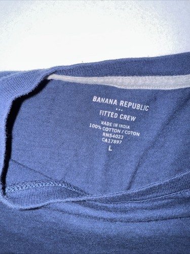 Banana Republic Shirt Mens L Crew Neck Soft Wash Teal Blue/Green Short Sleeve - Picture 3 of 8