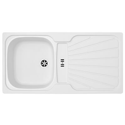 Liquida CMP5WH 1.0 Schüssel Wendeeinsatz weiß Küchenspüle mit Ablaufgarnitur