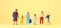 Preiser 14041 Spur H0 1/87 Gehende Frau, Kinder