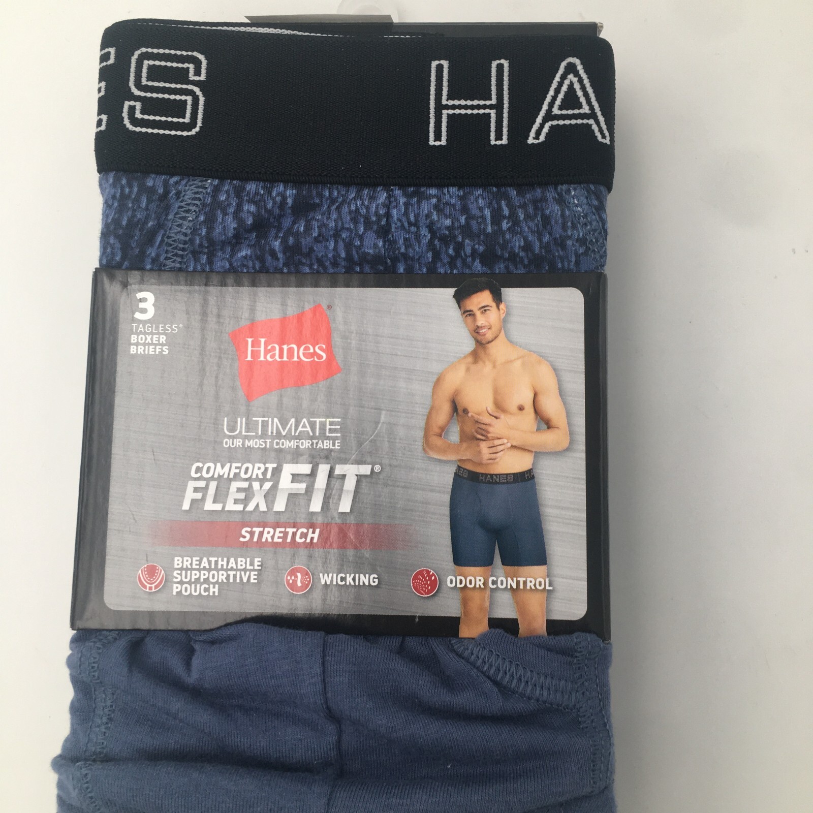 3-Pack Hanes Men's M Boxer Brief Ultimate Comfort Flex Fit Cotton Blend  Stretch